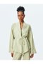 green Cotton Belted Kimono - 5