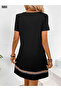 Women's Etbik Pattern Short Sleeve V Neck Viscose Dress - 5