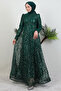 Cansu Glitter Evening Dress Emerald - 2