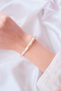 White Pink Vintage Patterned Zircon Stone Handcuff Steel Bracelet - 3