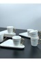 Porcelain Gilt Coffee Cup Set for 6 People - 4