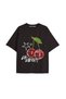 Y2K Vintage Cherry Printed Black T-Shirt Code 97