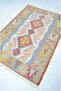 Uşak Wool Hand Woven Green, Blue and Red Color Rug 90X120 cm (1.08 m²) - 3