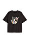 Y2K Vintage Cats Printed Black T-Shirt Code 36