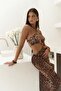 Griffin Leopard Printed Lace-Up Detailed Long Dress