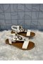 Castle 35307 White Post Buckle Detail Style Orthopedic Sandals Shoes with Elastic Back - 2
