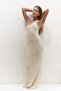 Endah Ring Detailed Asymmetrical Beige Long Knitwear Dress - 3