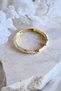 White Pink Vintage Patterned Zircon Stone Handcuff Steel Bracelet - 2
