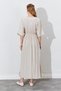 Women's Stone Low Sleeve Side Slit Long Dress - 9