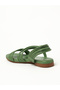 Ladies Flat Sandals With Back Strap Green | Made In India - 2