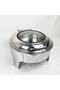 5.8L Golden Wedding Chafing Dish Counter Top Buffet Set Stainless Steel Round Hydraulic Food Warmer