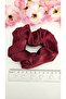 Elastic Bagel Red and Burgundy Satin 4-Piece Scrunchie Hair Scrunchie Set for Henna and Engagement Wedding - 3