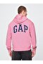 Erkek Pembe Logo Kapüşonlu Sweatshirt - 4