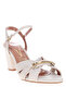 Vizzano Ladies Mid Heel Sandals Off White | Made In Brazil