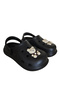 Cross Anatomical Teddy Bear Figure Black Eva Beach Sea Daily Children's Slippers - 7