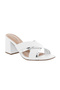 Ladies Mid Heel Sandals White/Silver | Made In Brazil - 2