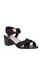Ladies Mid Heel Sandals Black | Made In Brazil