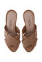 Ladies Mid Heel Sandals Beige | Made In Brazil - 5