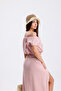 Sintia Muslin Fabric Elastic Crop Blouse Slit Long Skirt Double Set - 5