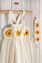 Motifed Strap Summer Girl's Dress White - 5