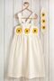 Motifed Strap Summer Girl's Dress White - 2