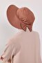 3-Piece Set of Hijab, Visor, and Hat, Hijab, St-1P, Dark Brown - 3