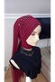 Burgundy Veil with Accessories, Ready-To-Wear Veil, Ready-To-Wear Shawl, Ready-To-Wear Turban - 2