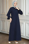 Sleeved Ruffled Ferace with Invisible Zipper
