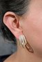 Women's Steel Zircon Stone Bomb Earrings Gold