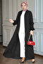 Sleeved Ruffled Ferace with Invisible Zipper
