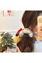New Trend Fluffy Flower Mickey Dangling Feet Figure Black Polka Dot Satin Rubber Flower Buckle - 5