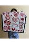Women's Red White Heart Motif Bandana - Heart Scarf - Birthday, Lover Gift - 2