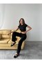 Women's High Waist Flexible Flare Pants and Cycling Collar Crop 2-Piece Set Tkm1000 - 5