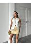 Women's Brooch Button Detail Lined Woven Vest Gt5790 - 2