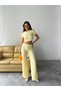 Women's High Waist Flexible Flare Pants and Cycling Collar Crop 2-Piece Set Tkm1000 - 5
