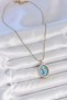 316L Steel Gold Color Chain Mi Enamel Pearl Zircon Stone Flower Embroidered Portrait Model Women's Necklace Tj - 2