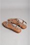 Seç 16213 Genuine Leather Women Sandals Beige Snake - 4