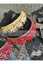 Flora Ruby Red Crystal Stone Luxury Design Engagement Bridal Tiara Metal Crown with Peaked Authentic Motif - 4