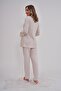 Maternity Pajama Set with Lace Detail on Neckline and Sleeves - 4
