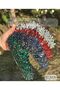 Elara Garnet Burgundy Red Crystal Stone Luxury Design Engagement Bridal Tiara Metal Crown Peaked Authentic - 6