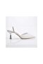 Kindep Park Closed Toe Open Back Heeled Women's Shoes Silver - 5