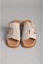 Seç 16230 Genuine Leather Women's Slippers Beige Suede - 3
