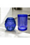 Colorful Cut Crystal Glass Napkin Holder and Trash Can - 3