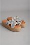 Seç 8100 Genuine Leather Women's Slippers with Wicked Soles (Heel Height: 5 cm) Silver