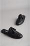 Seç 8159 Genuine Leather Knitted Women's Slippers Black