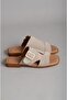Seç 16230 Genuine Leather Women's Slippers Beige Suede