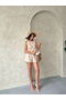 Bow Stone Printed High Waist Shorts - 2