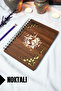 World Wooden Cover Spiral School Notebook - Dotted Notebook - 60 Sheets (120 Pages) - A5 15X21 cm