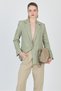 Olive Green Linen Look 100% Cotton Lined Blazer Jacket 6023-3