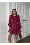 Women's Tie-Up Mini Chiffon Dress with Layered Skirt - 2